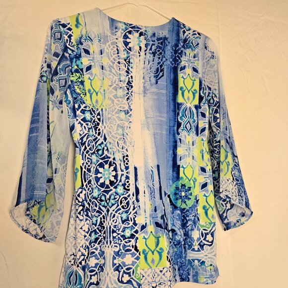 JM Collection Women's Pullover Embellished Neckline 3/4 Sleeve Tunic Sz PP - Picture 4 of 9